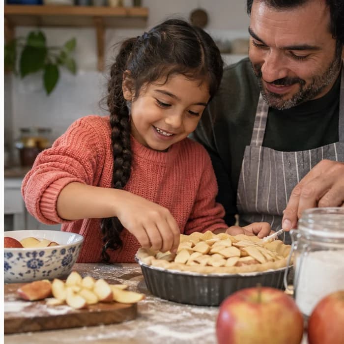 Lila: appeltaart met papa